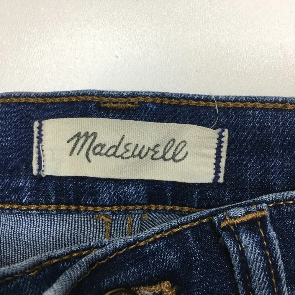 MADEWELL Med Wash 10" High Rise 5 Pocket Logo Hardware Skinny Jeans - Picture 2 of 12